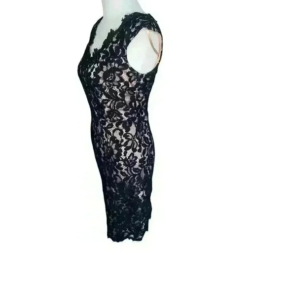 Eliza J Navy Blue Lined Lace Overlay Navy Cocktail Dress Women’s Sz 0 P - Picture 3 of 8